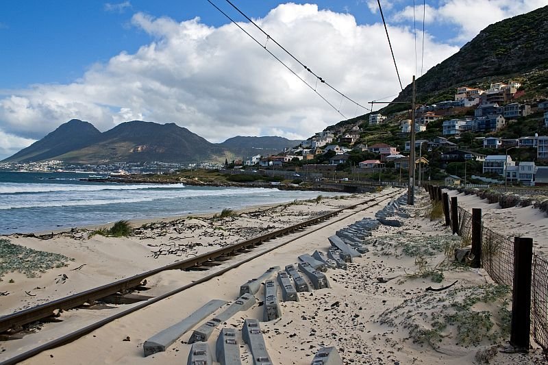 Sand in track and new sleepers which will maybe replace the old ones soon.