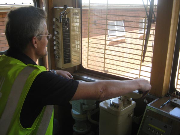 Our driver at the controls