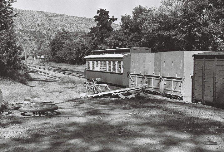 Some of the rolling stock used for the "armoured" train.