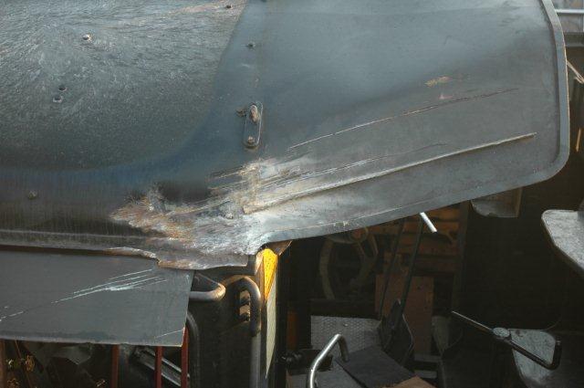 Cab roof damage