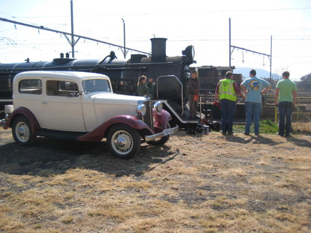Three forms of propulsion - petrol, steam and, in the background, diesel