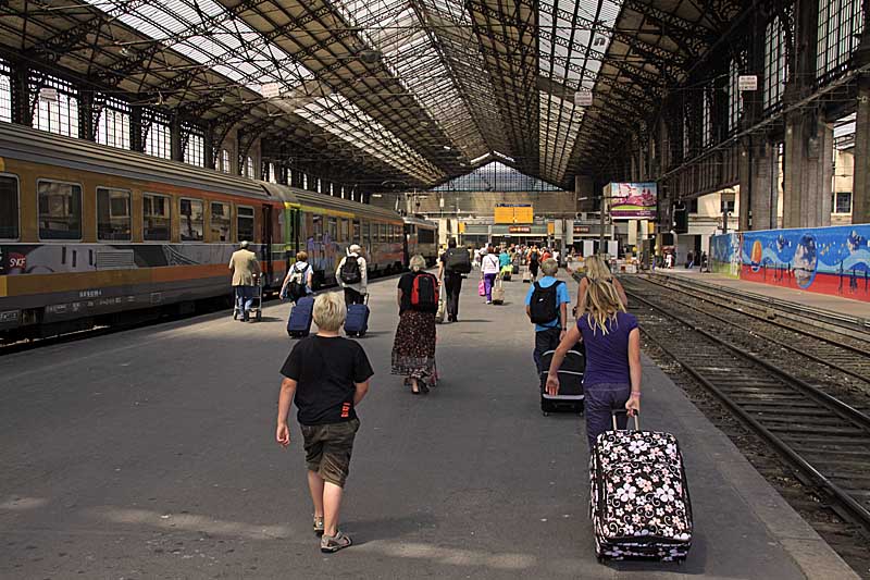 Paris St Austerlitz. My family stalks off the platform.
