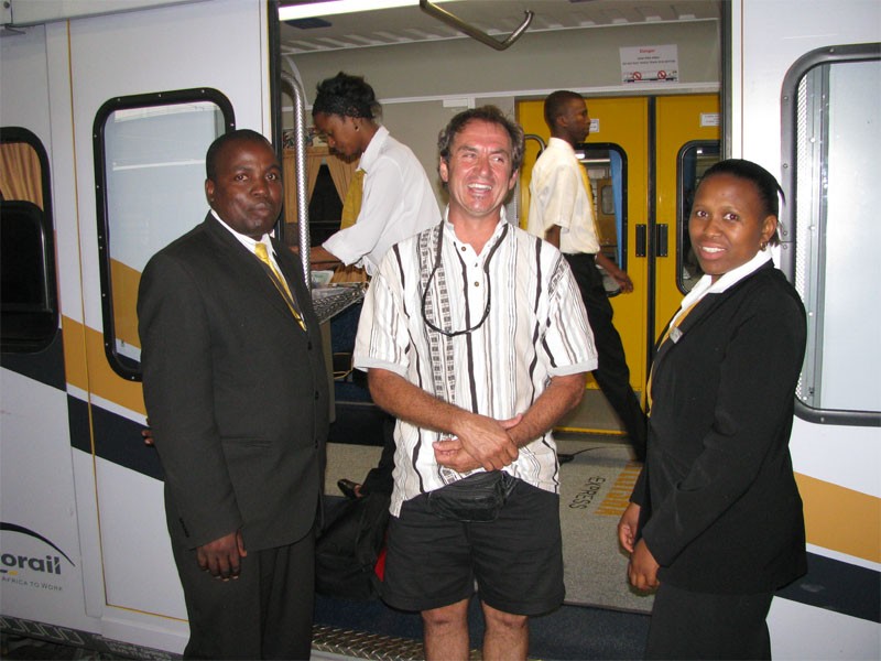 The stewards wait outside and welcomes you in at every stop