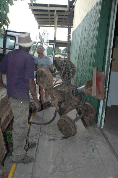 Drop pit jack almost in place.