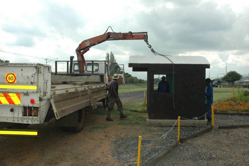 The new cab being placed in position.