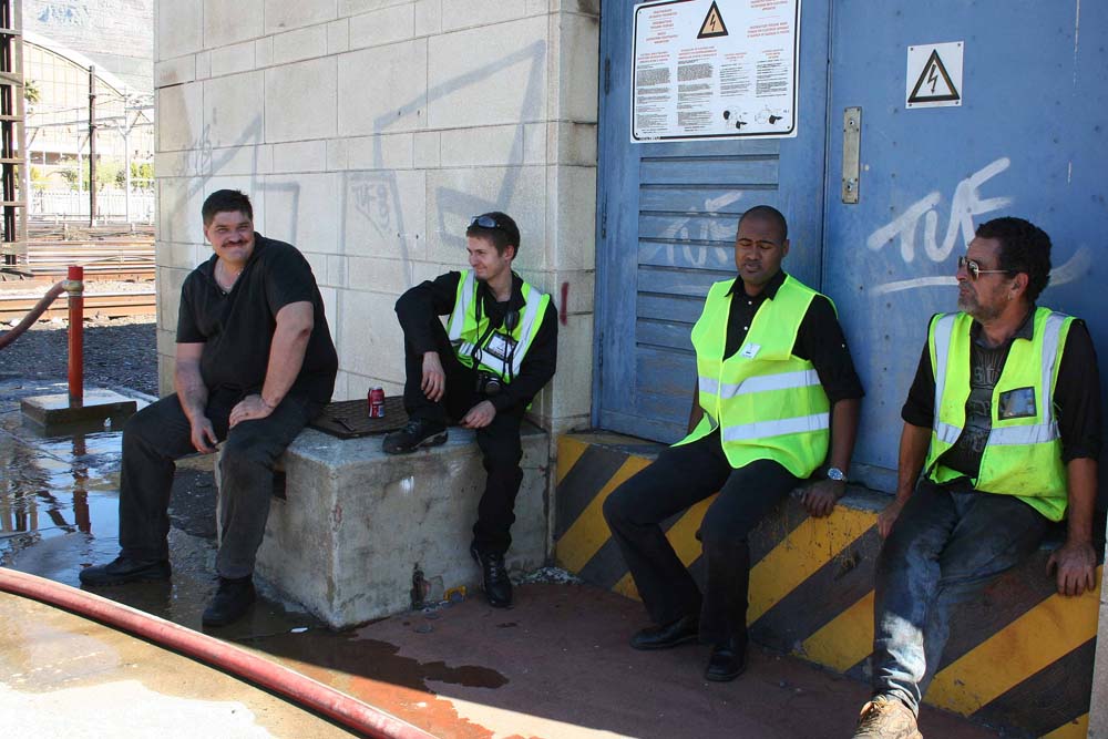The Water Boys, Jan (Fireman) with Brett, Craig (Coach Controllers) and Kenny (Maintenance)
