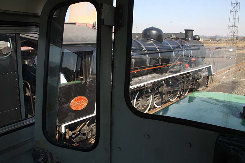 Diesel cab view of our loco