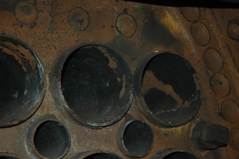 The large flue tube in the centre has to go as it has a flaw at the firebox end.