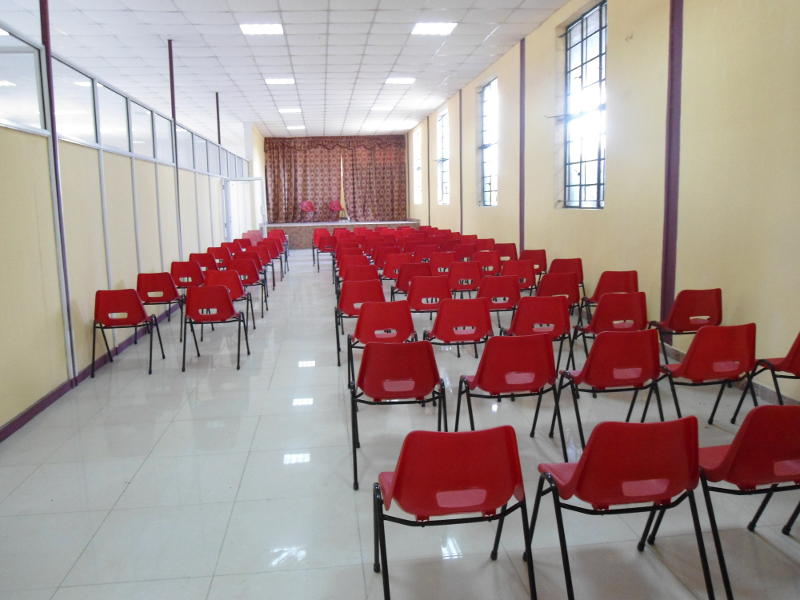 The lecture theatre in the new part of the museum. It has already been used.