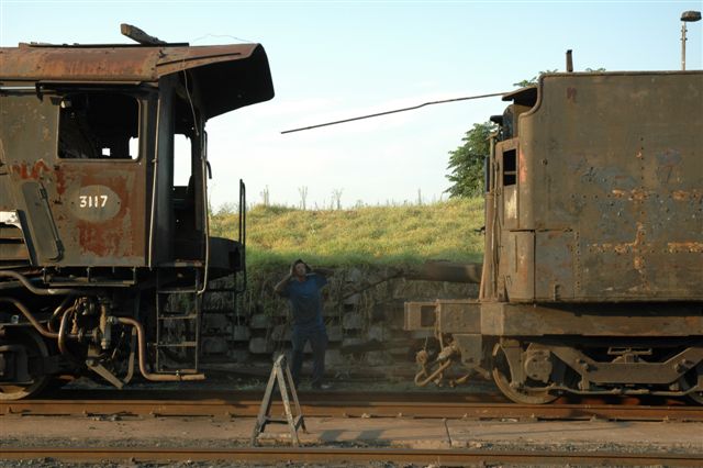 And the tender is split from the locomotive for the first time in many years and it signifies the first time that FOTR could get a serious start to her restoration.