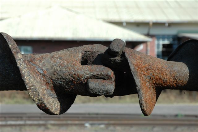 The stoker worm drive universal joint showing a very rusty securing bolt that needed replacement. <br /><br />May 2007.