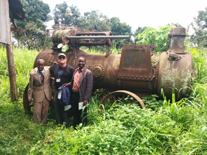 In this shot the undergrowth can be seen clearly. Two of my colleagues stand with the engineer.