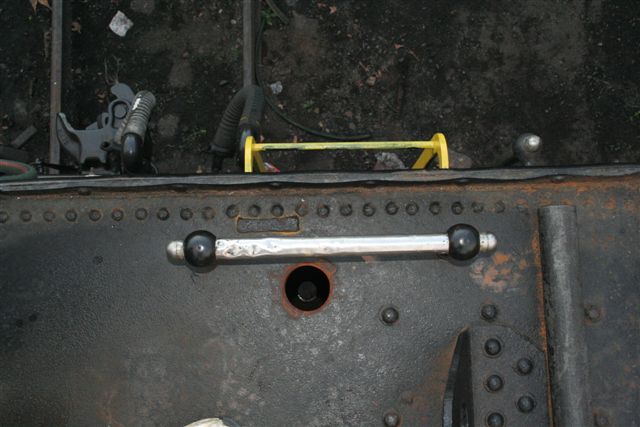 Hole where rusty pipe was extracted from