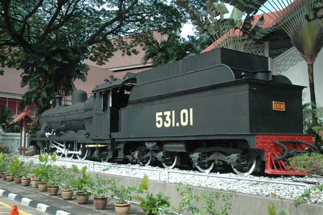 The national museum in Kuala Lumpur, Malaysia, has three locomotives plinthed outside, one of them being this beautiful locomotive, resembling the class 16CR  belpaire boiler number 805, that used to be plinthed at Joburg station