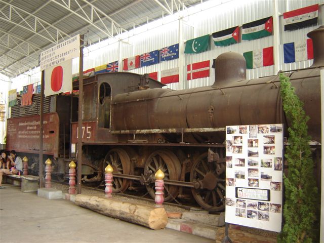 At the museum at Kanchanaburi, in Thailand, this locomotive is plinthed. This is the area of the Bridge on the River Kwae, also known as the 'Death Railway' during WW2.