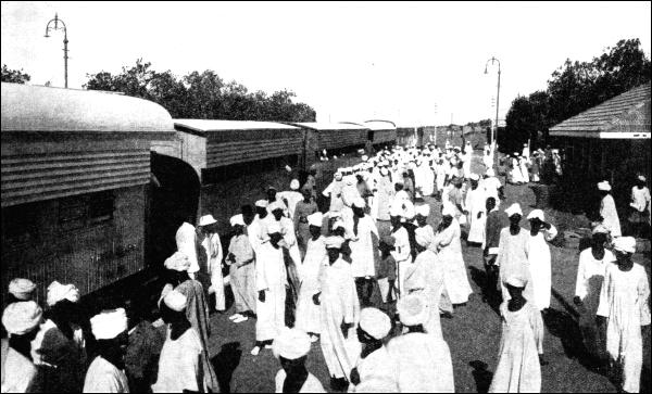 A TYPICAL SCENE on the platform in a station of tropical Africa (NB - this is probably Sudan, but the website does not identify it as such)