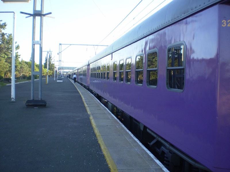 Our train waits for a change of locomotives in Beaufort West station