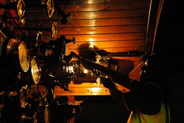 Fireman B.Z.Sibanda tightens the filler plug on the 24's lubricator. Of interest, this is the only non articulated SAR loco class where the lubricator is fitted on the drivers side!