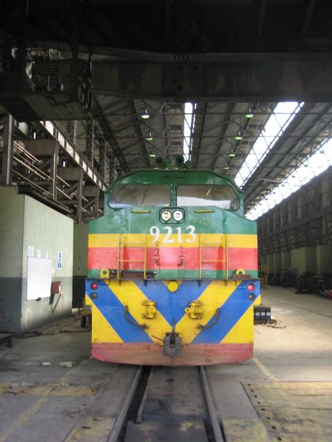 9213 comes to rest inside the shop